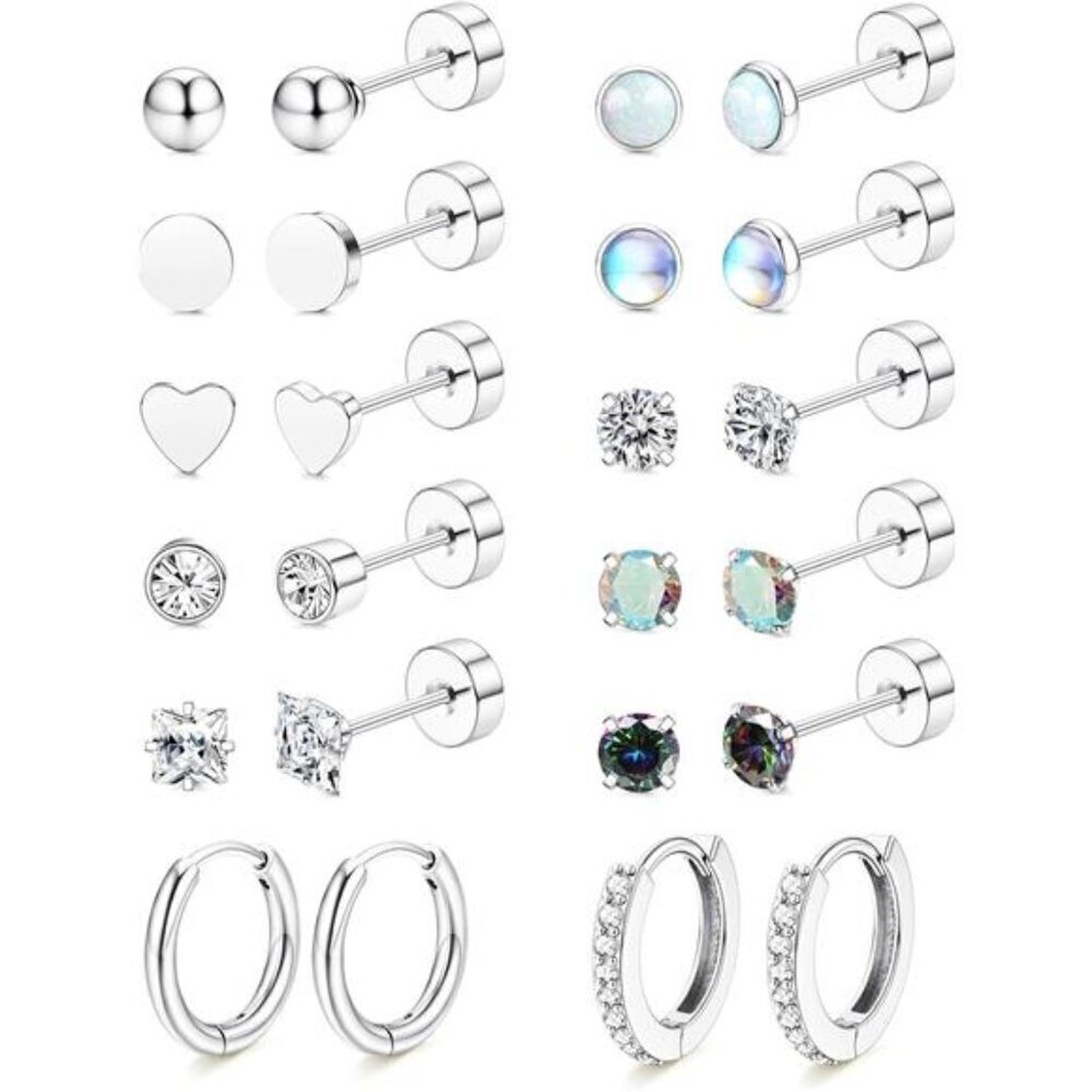 Hypoallergenic Flat Back Earrings for Women-Surgical Steel Earrings